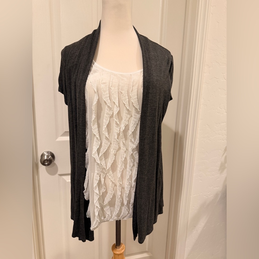 NAIF Charcoal Gray Open Cardigan